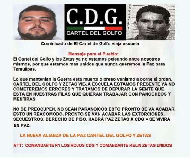 Pactan alianza Zetas y CDG en Tamaulipas