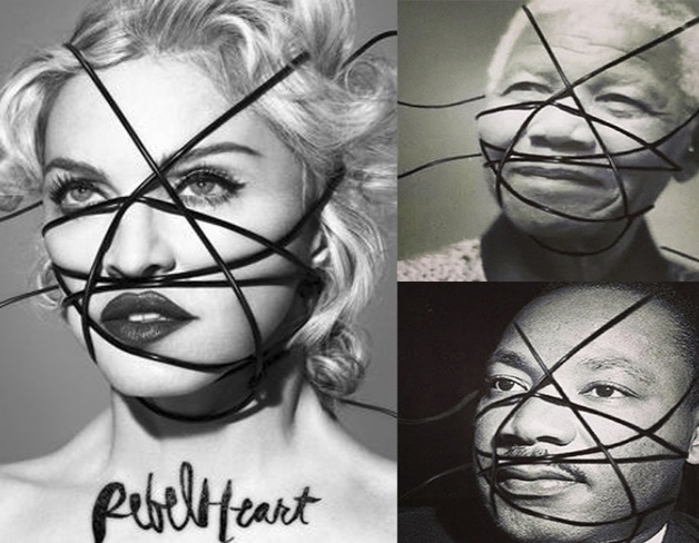 Madonna defiende fotos manipuladas de Luther King y Nelson Mandela Madonna defiende fotos manipuladas de Luther King y Nelson Mandela