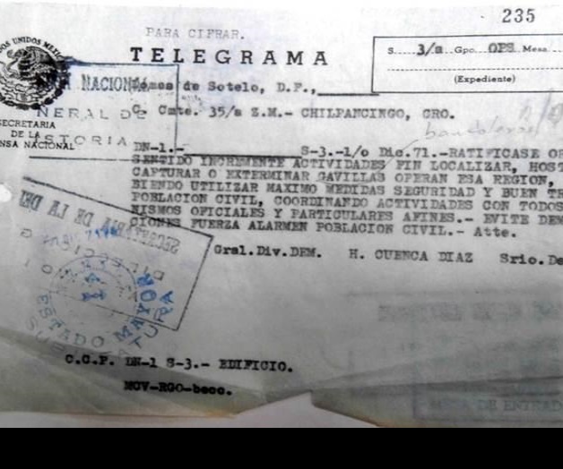 Ordenó Sedena exterminio en 1971 Ordenó Sedena exterminio en 1971