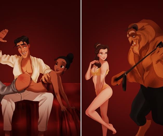 Parejas de Disney recrean escenas al estilo 50 Sombras de Grey Parejas de Disney recrean escenas al estilo 50 Sombras de Grey