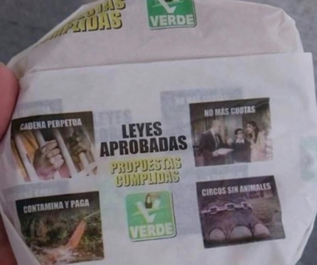 Suspende INE propaganda de PVEM en papel para tortillas