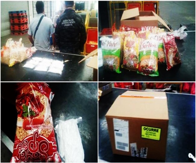 Incautan metanfetamina envasada en bolsas de soya Incautan metanfetamina envasada en bolsas de soya