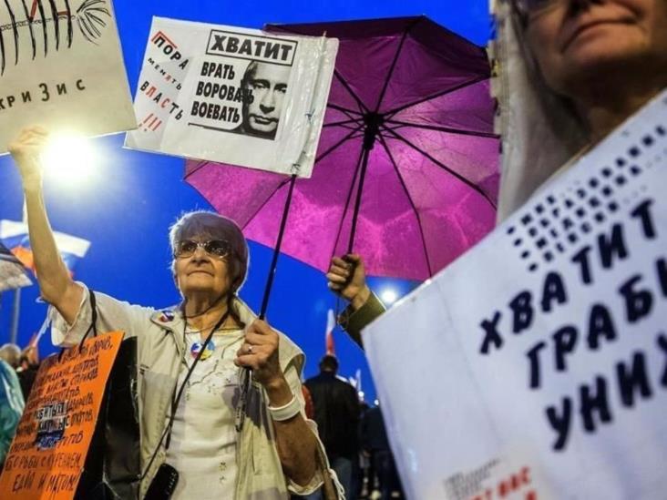 Protestan miles contra Putin en Moscú Protestan miles contra Putin en Moscú