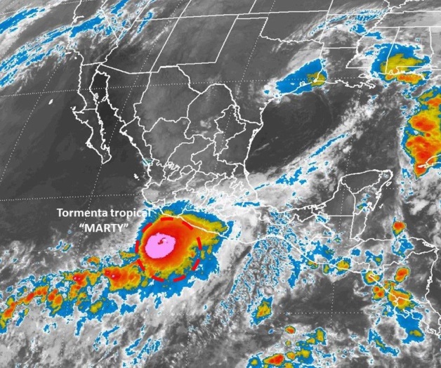 Para esta noche Marty se debilitará a baja presión remanente