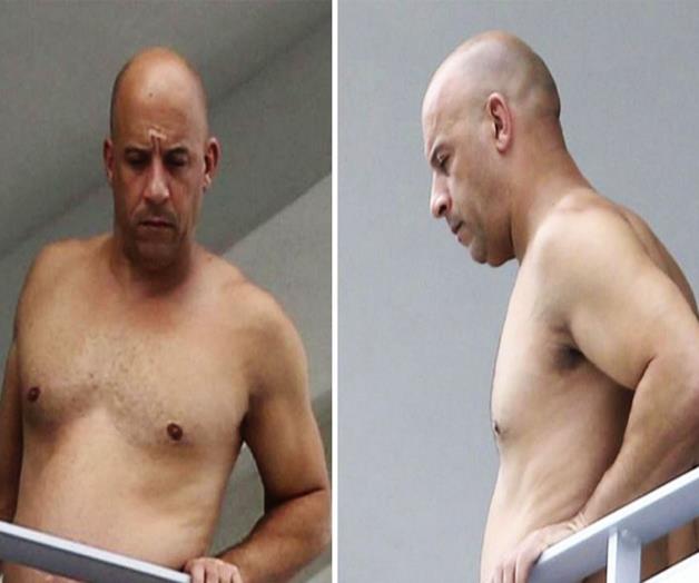 Vin Diesel pierde silueta musculosa y muestra abultado abdomen