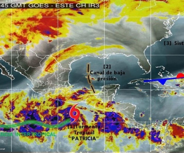 Este jueves se intensificará Patricia a huracán Este jueves se intensificará Patricia a huracán