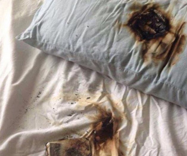Explota celular por cargarlo al lado de almohada Explota celular por cargarlo al lado de almohada
