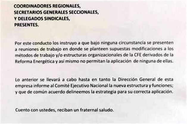 Rompe Sindicato de Electricistas con CFE