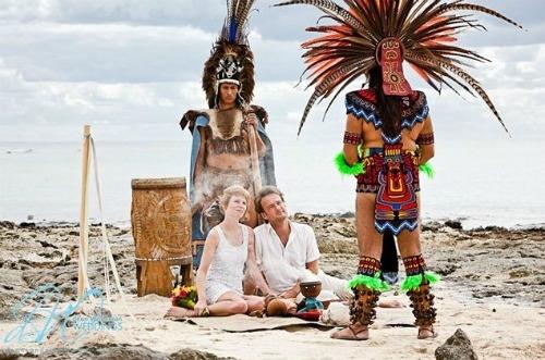 Bodas con rituales mayas atraen parejas de todo el mundo