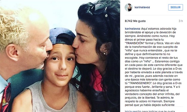 Cantante Karina anunció que su hija empezó la transición para convertirse en niño