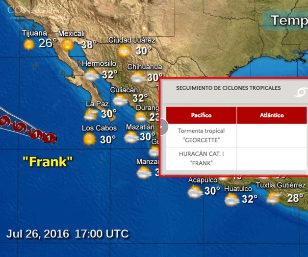 Frank se convierte en huracán 1 sin afectar al país