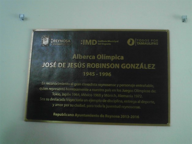Homenajean a clavadista de Reynosa con su nombre en alberca olímpica Homenajean a clavadista de Reynosa con su nombre en alberca olímpica
