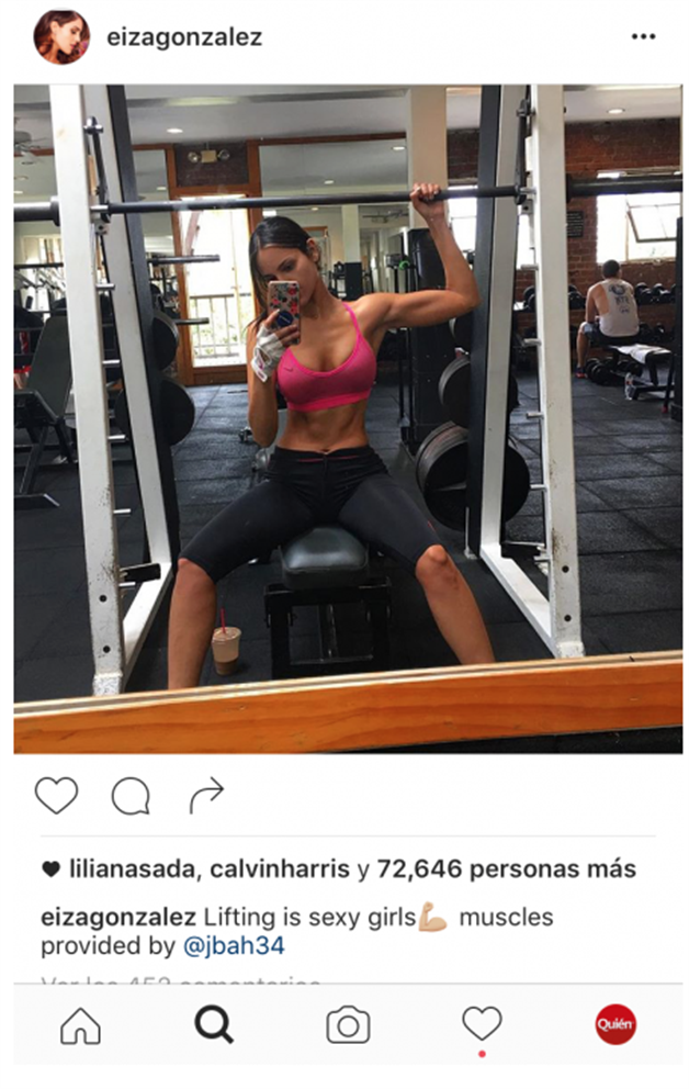 Calvin Harris le da like a foto de Eiza González