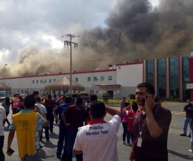 Reportan incendio en planta de LG en Apodaca