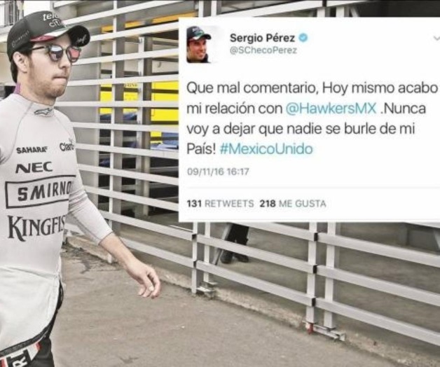Patrocinador de Checo Pérez se burla de mexicanos Patrocinador de Checo Pérez se burla de mexicanos