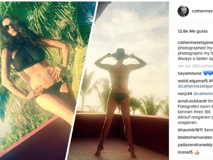Catherine Zeta-Jones responde a paparazzi con foto en bikini Catherine Zeta-Jones responde a paparazzi con foto en bikini