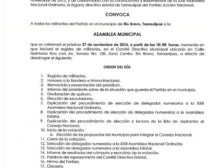 Convocan a elección de delegados del PAN Convocan a elección de delegados del PAN