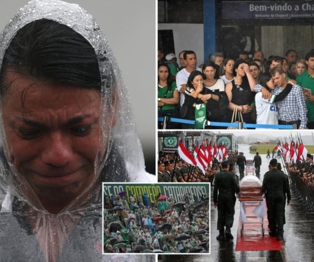 Despiden entre lágrimas los cuerpos del Chapecoense