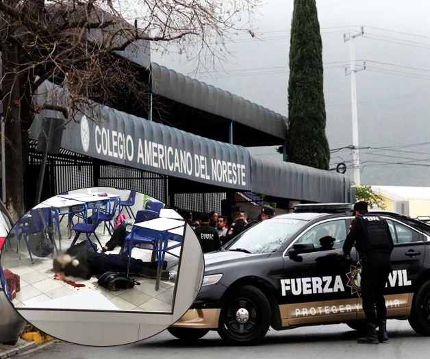 Ataca menor a balazos a compañero y a su maestra en Colegio de Monterrey Ataca menor a balazos a compañero y a su maestra en Colegio de Monterrey
