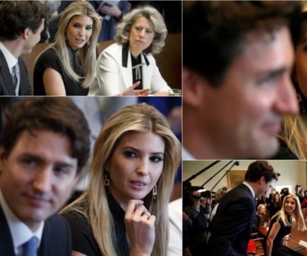 Captan a Ivanka Trump cautivada por primer ministro de Canadá Captan a Ivanka Trump cautivada por primer ministro de Canadá