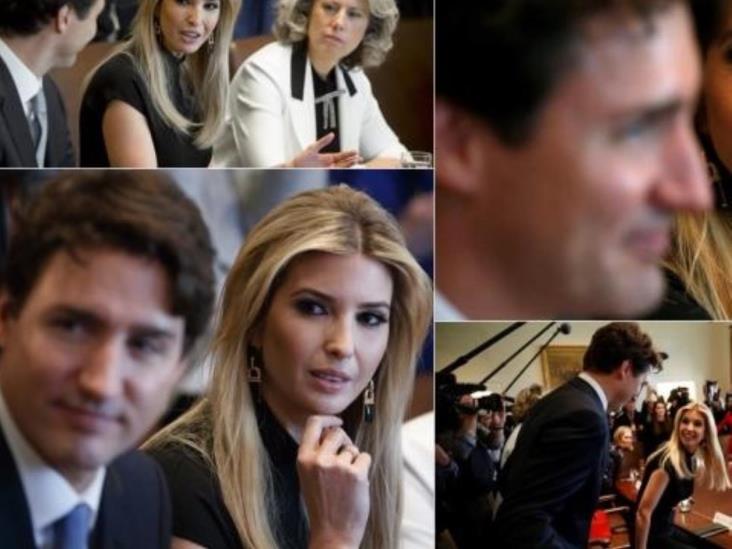 Captan a Ivanka Trump cautivada por primer ministro de Canadá Captan a Ivanka Trump cautivada por primer ministro de Canadá