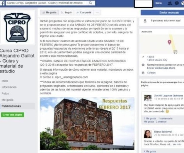 Venden en Redes respuestas de examen de ingreso a la UNAM Venden en Redes respuestas de examen de ingreso a la UNAM