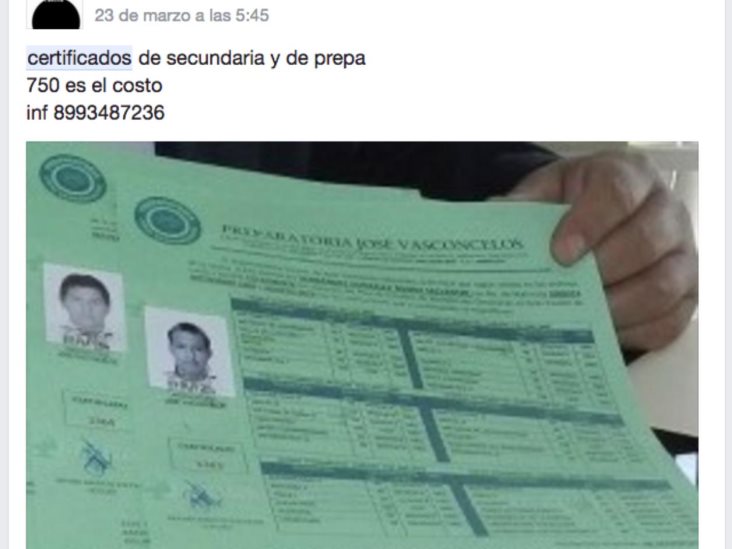 Ofrecen en redes falsos certificados Ofrecen en redes falsos certificados