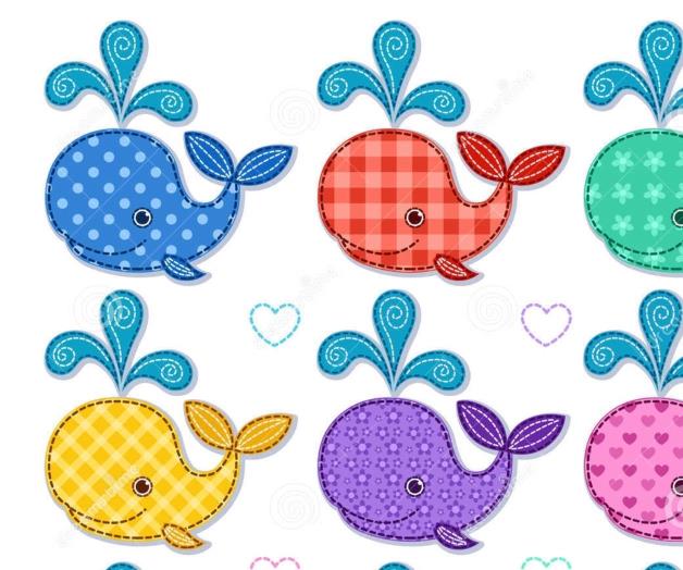 Ballenas de colores navegan en la red Ballenas de colores navegan en la red