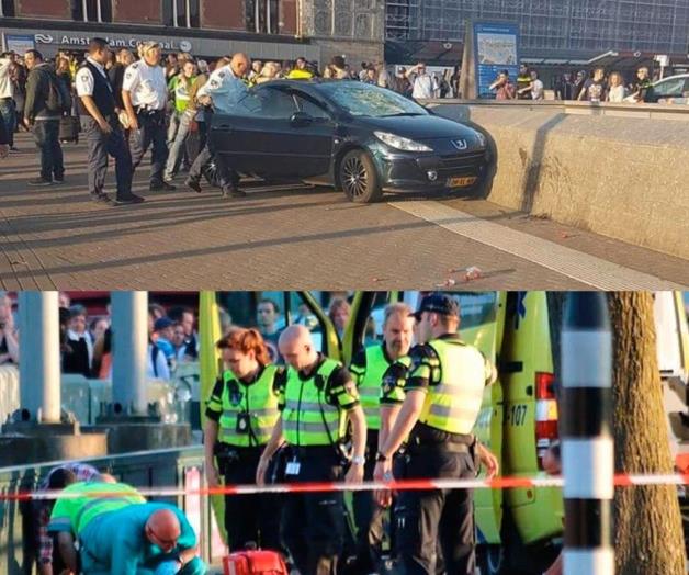 Arrolla auto a ocho peatones en Ámsterdam
