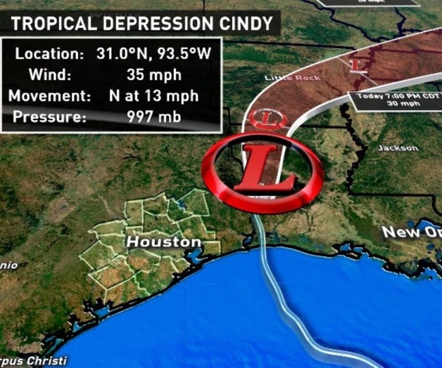 Se degrada Cindy a depresión tropical Se degrada Cindy a depresión tropical