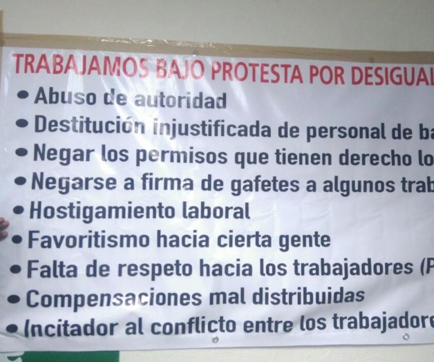 Laboran bajo protesta los empleados del General