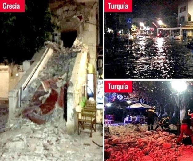 Deja 2 muertos sismo en costas griegas; se registra leve tsunami en Turquía