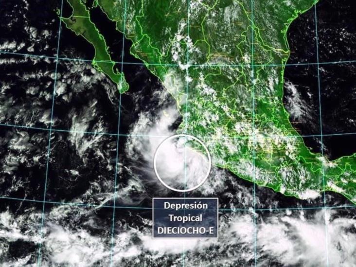 Depresión tropical 18-E en el Pacífico Depresión tropical 18-E en el Pacífico