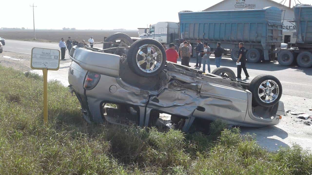 CARRETERAZO. Fuerte accidente se registró la mañana de este jueves sobre la carretera Ribereña.