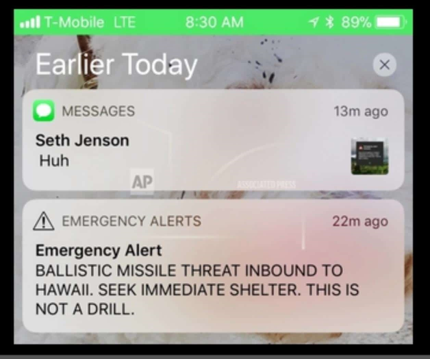 Pánico en Hawái por falsa alerta de misil