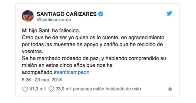Muere hijo de ex portero del Real Madrid