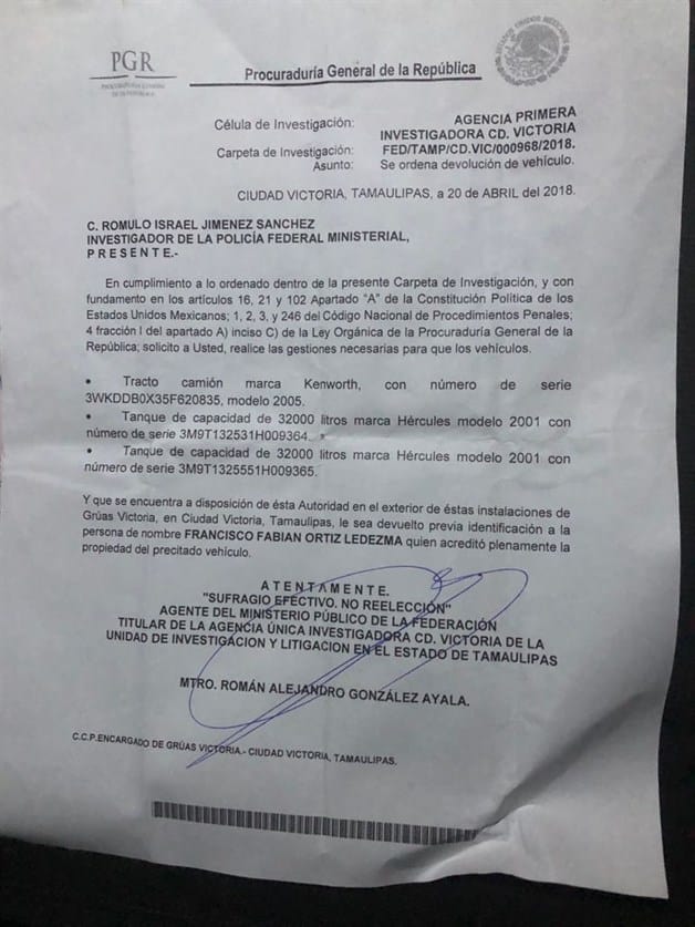 Incautan 3 pipas con hidrocarburo robado