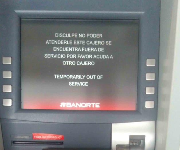 Apanica mensaje a usuarios de cajeros