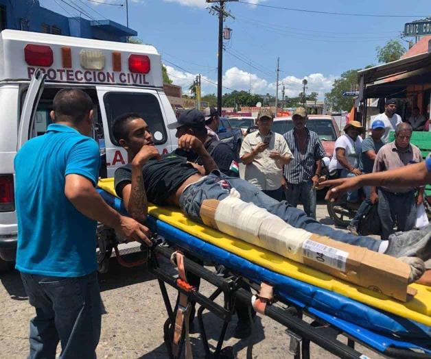 Albañil herido en choque Albañil herido en choque