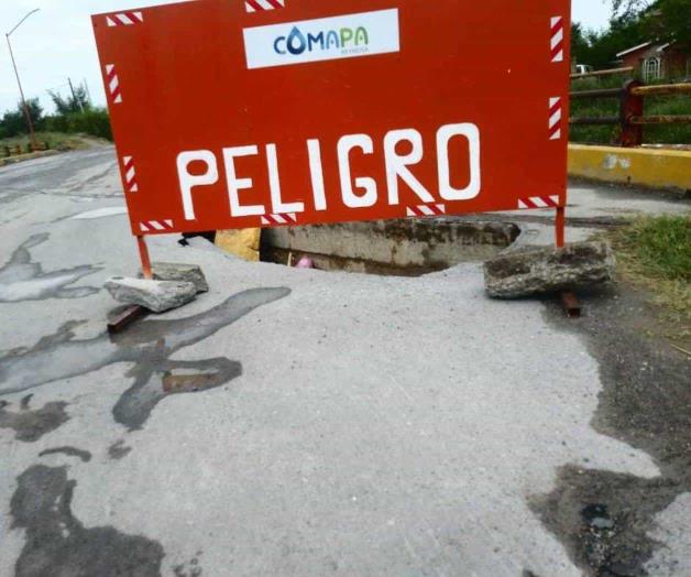 Ponen señalamiento en lugar de repararlo Ponen señalamiento en lugar de repararlo