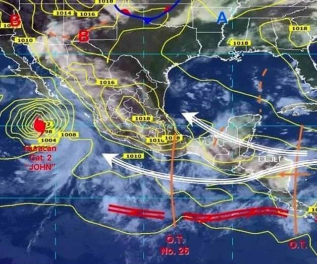 Huracán John causará lluvias intensas en gran parte del país Huracán John causará lluvias intensas en gran parte del país