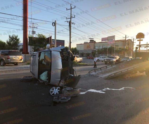 Reynosa: Pareja lesionada en volcadura Reynosa: Pareja lesionada en volcadura
