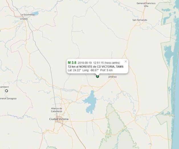 Registran 2 sismos cercanos a Victoria Registran 2 sismos cercanos a Victoria