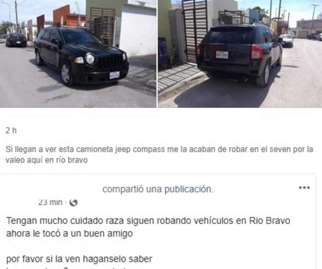 Reportan en redes, robo de vehículos en nuevos sectores Reportan en redes, robo de vehículos en nuevos sectores