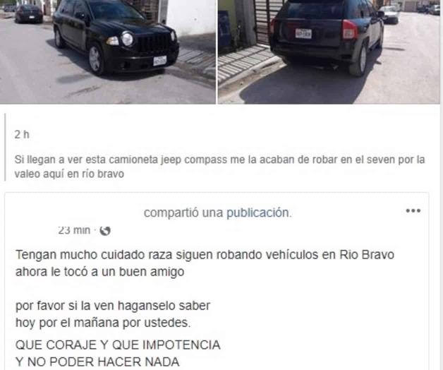 Reportan en redes el robo de vehículos Reportan en redes el robo de vehículos