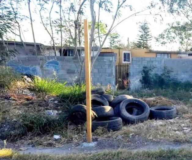 Apilan llantas en lote baldío Apilan llantas en lote baldío