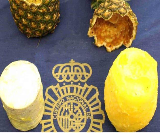 Hallan piñas rellenas de cocaína en España Hallan piñas rellenas de cocaína en España