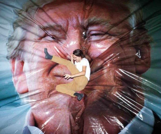 Invitan a saltar sobre cara de Donald Trump Invitan a saltar sobre cara de Donald Trump