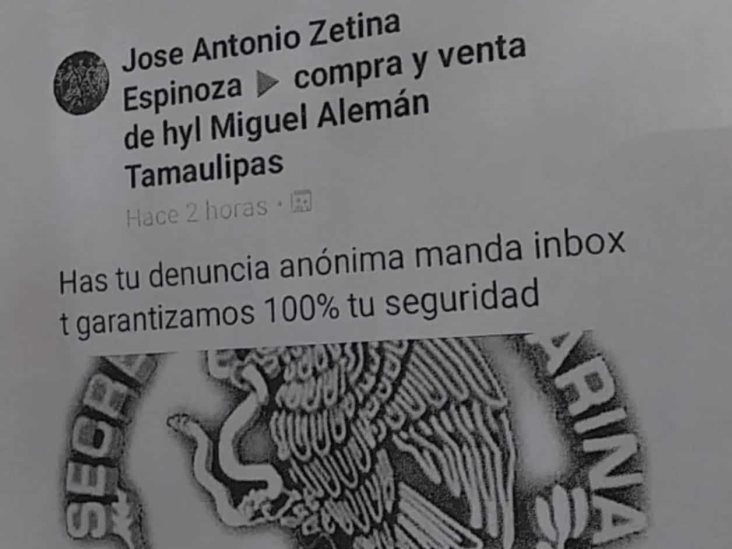 Descalifica el alcalde página de denuncias. Apoya a la Marina en difusión de alerta Descalifica el alcalde página de denuncias. Apoya a la Marina en difusión de alerta