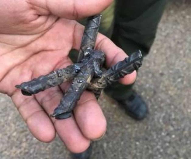 Paralizan patrulla con ponchallantas Paralizan patrulla con ponchallantas